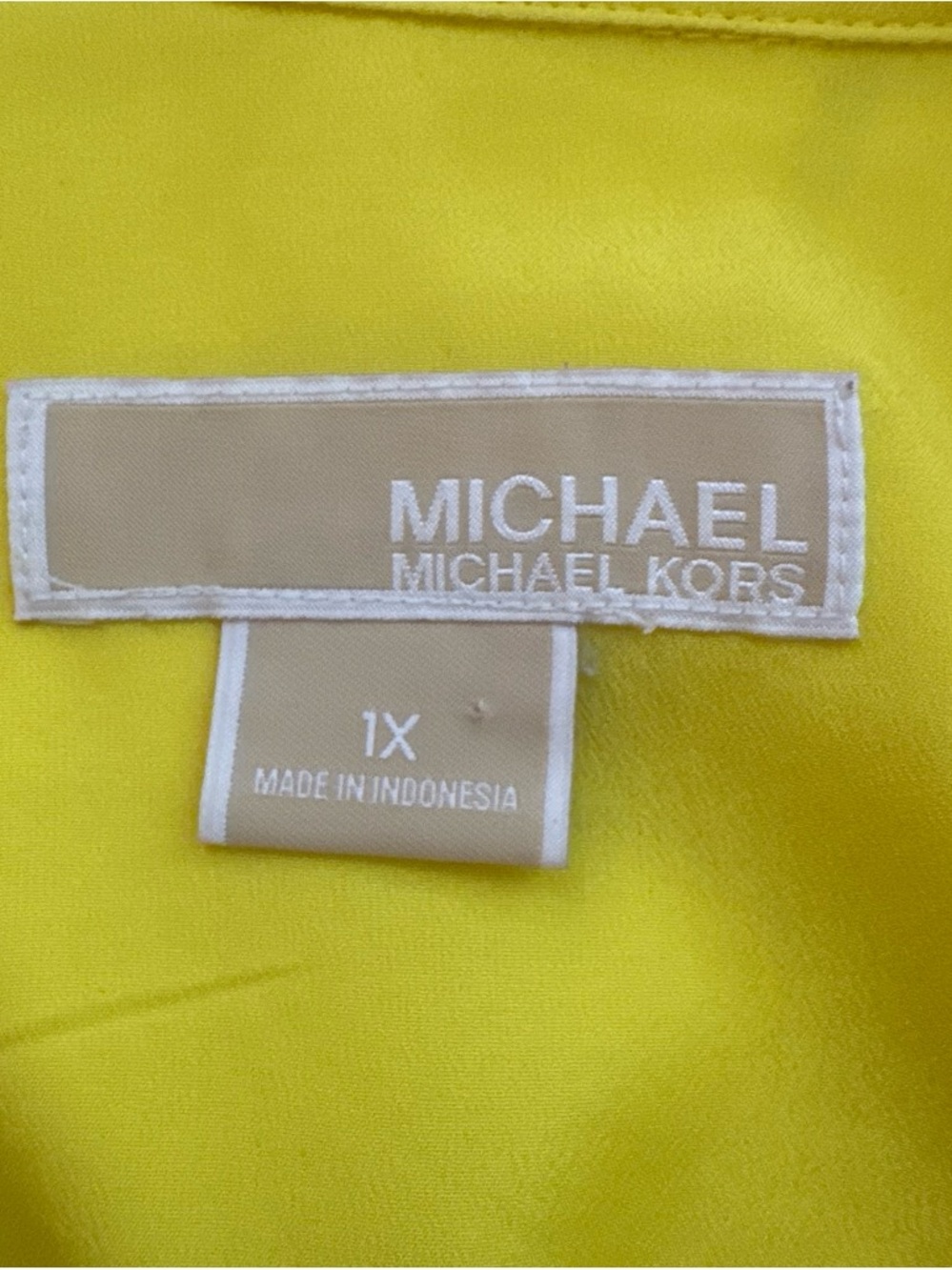 Michael Kors Bright Yellow Zip-Front Utility blouse - Picture 4 of 5